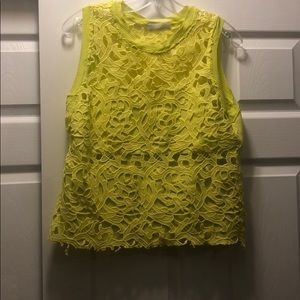 Neon yellow lace top